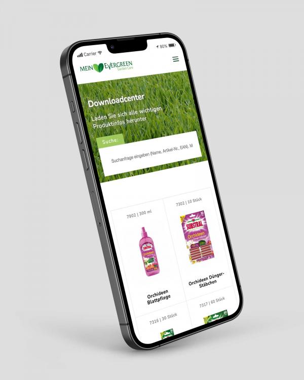 Mein Evergreen Garden Care Downloadcenter für Proudktdaten